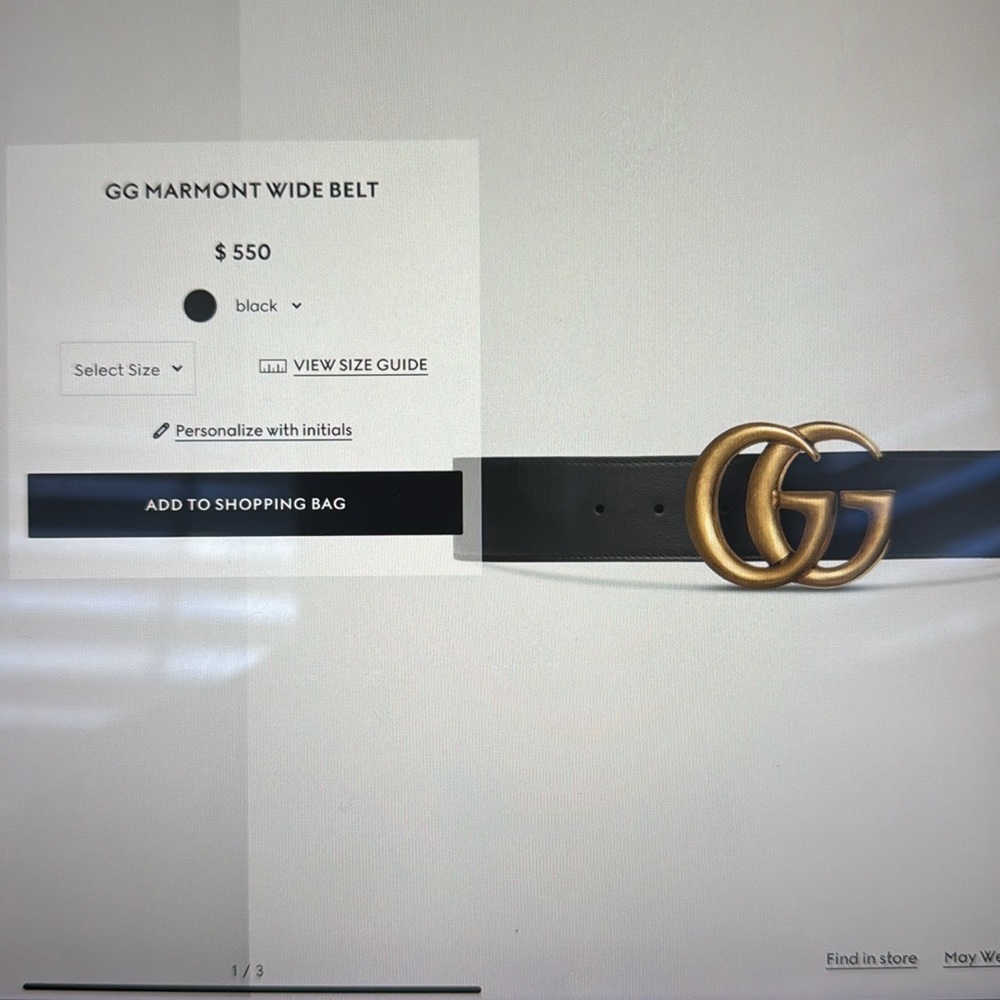 Authentic Gucci GG Marmont wide belt - Picture 6 of 7